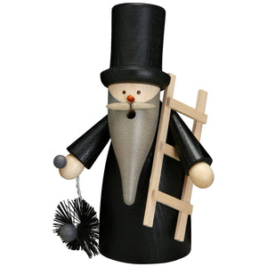 Seiffener Volkskunst Chimney Sweep Gnome 6.3" Incense Smoker