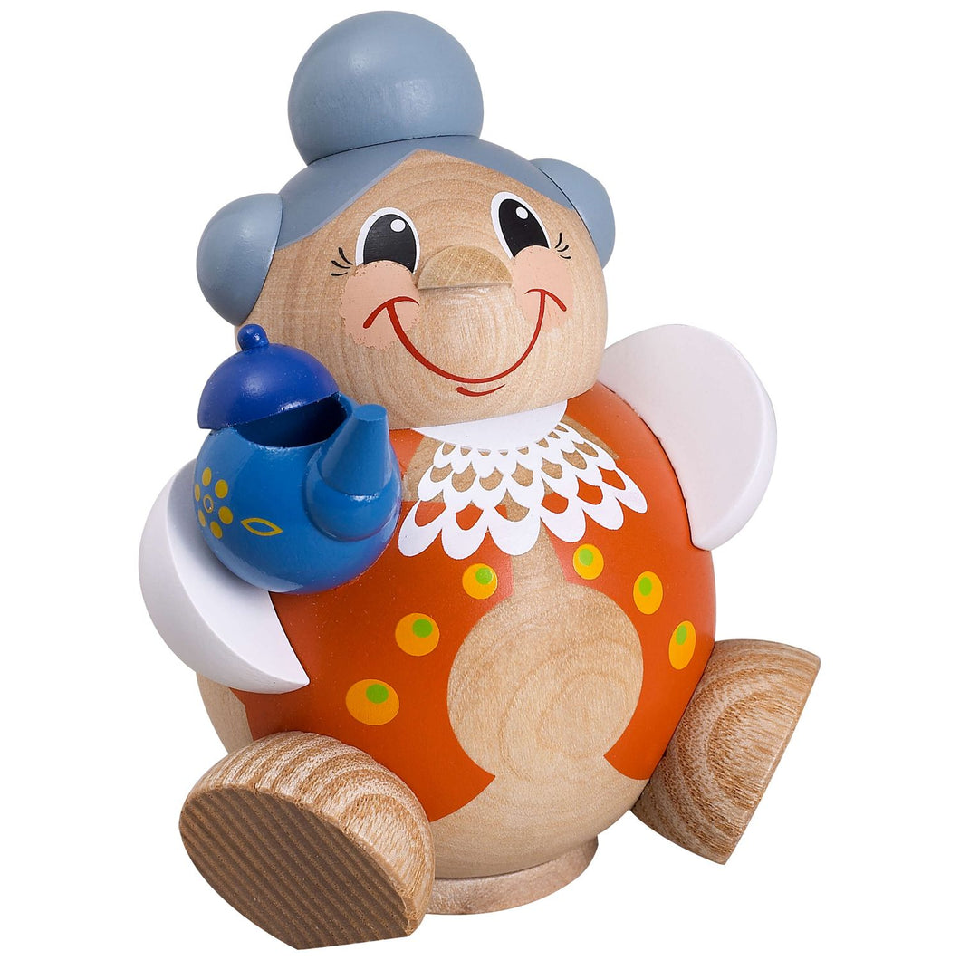 Seiffener Volkskunst Grandma With Teapot 4.3