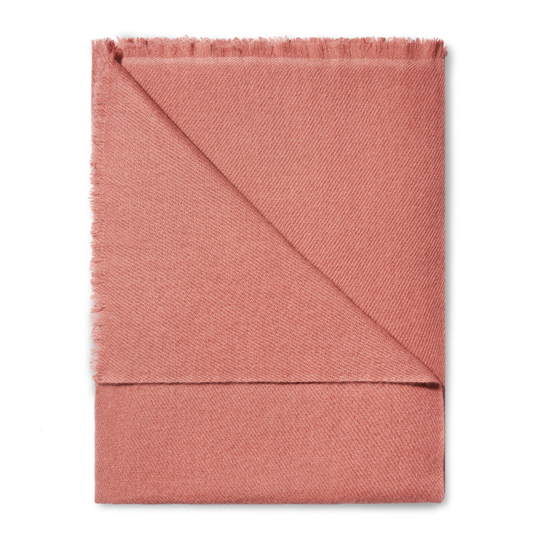 AERIN Noe Cashmere Throw - Pink Clay