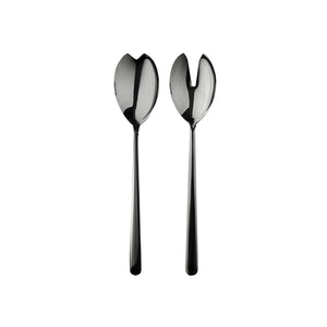 Mepra Salad Servers (Fork And Spoon) Linea Oro Nero