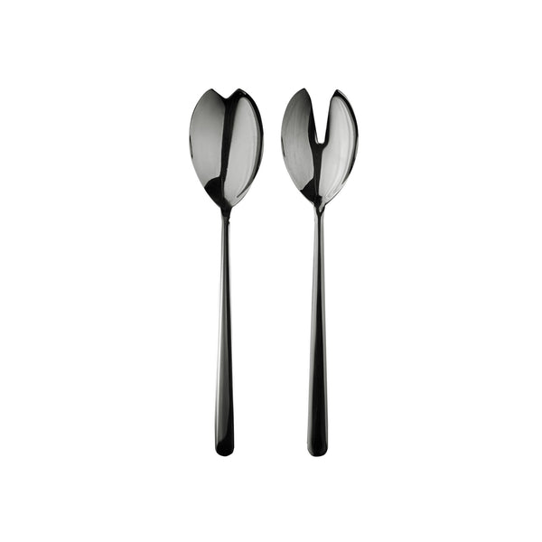 Load image into Gallery viewer, Mepra Salad Servers (Fork And Spoon) Linea Oro Nero
