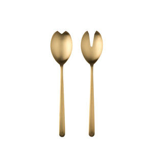 Mepra Salad Servers (Fork And Spoon) Linea Ice Oro