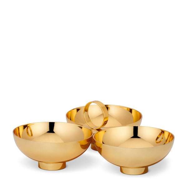 Load image into Gallery viewer, AERIN Sintra 3-Bowl Server - Gold
