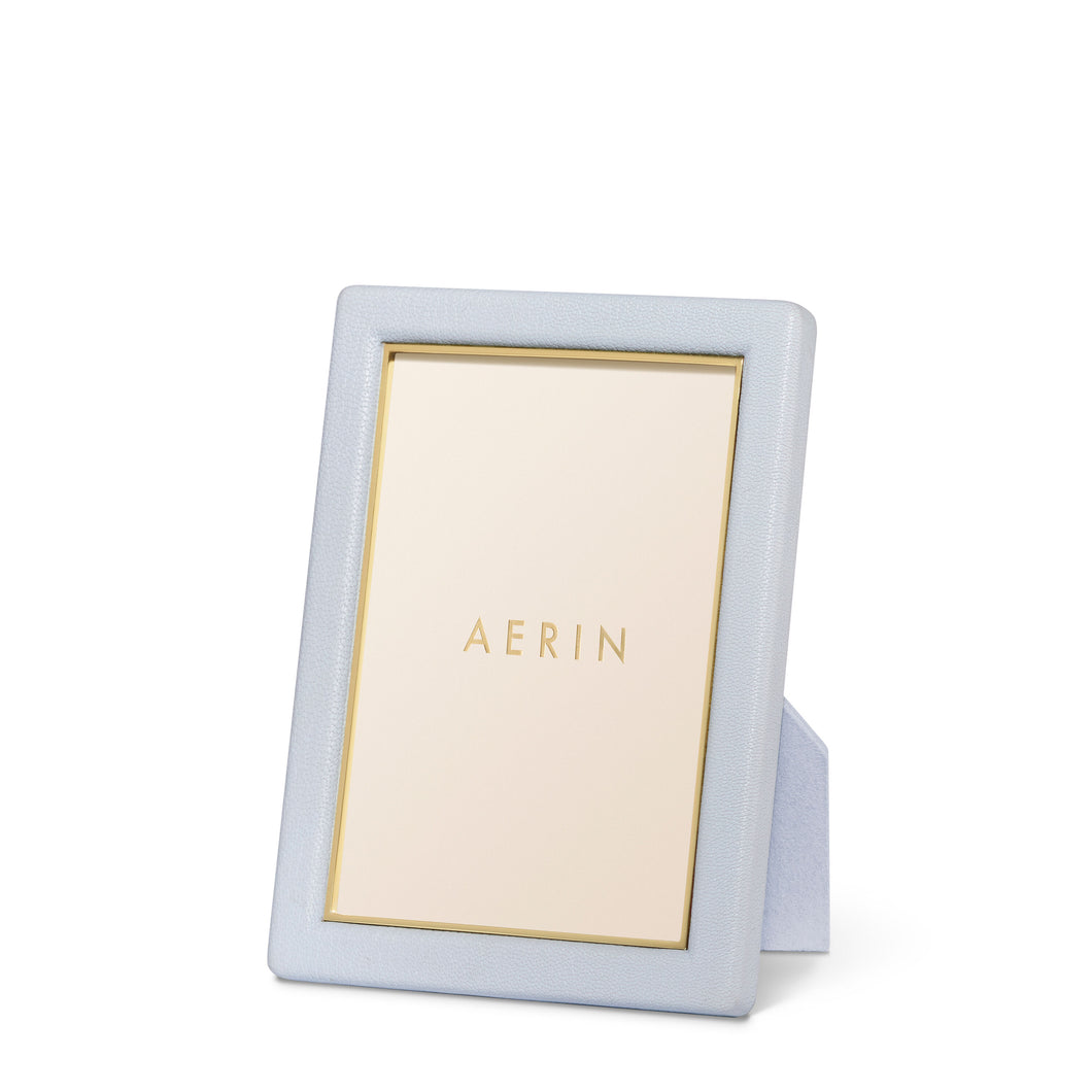 AERIN Piero Leather 4x6 Frame - Blue Haze