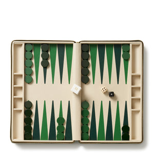 AERIN Enzo Travel Backgammon Set - Verde