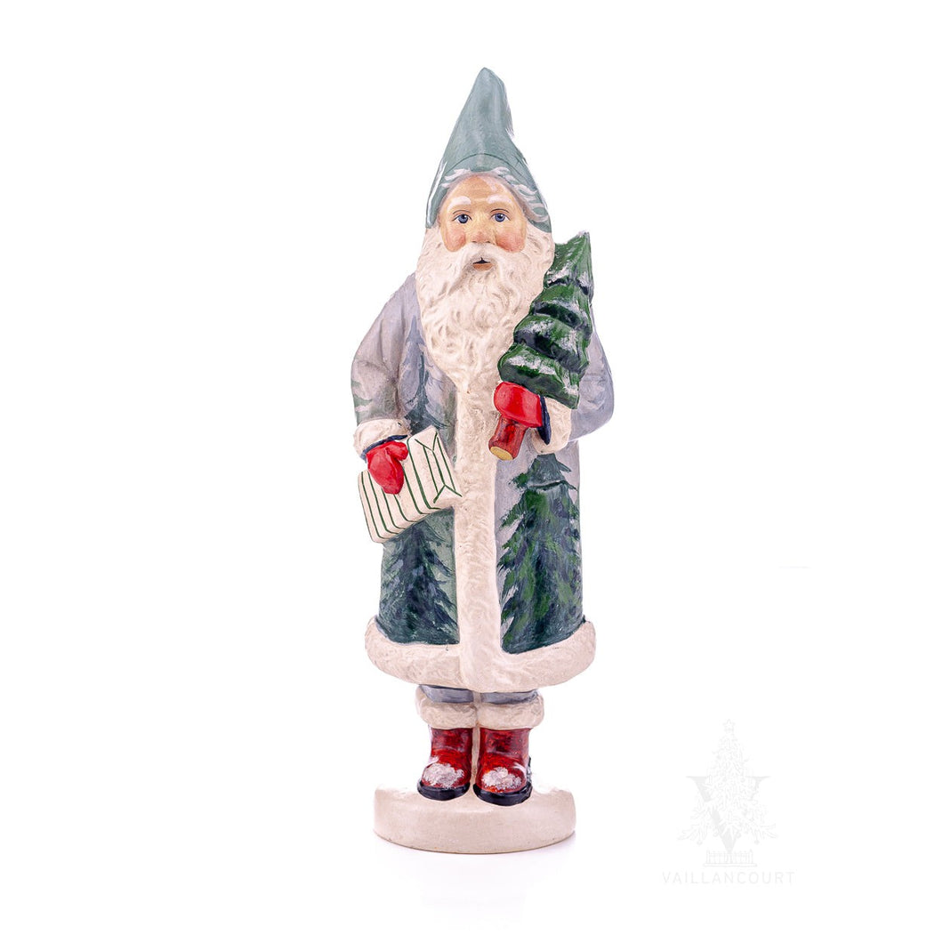 Vaillancourt Folk Art - Evergreen Forest Father Christmas Chalkware Figurine