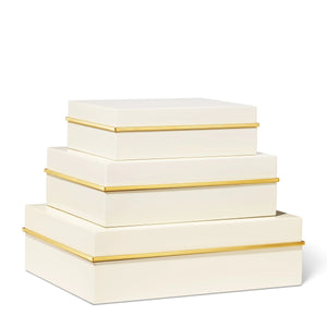 AERIN Piero Large Lacquer Box, Cream