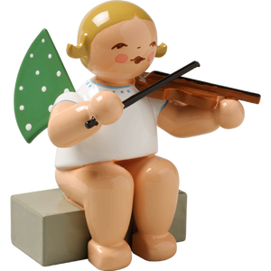 Wendt & Kuhn Angel with Violin, Sitting Figurine