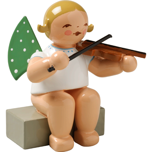 Wendt & Kuhn Angel with Violin, Sitting Figurine