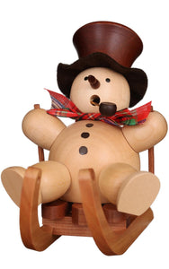 Christian Ulbricht Incense Burner - Smoker - Snowman with Sled (Natural)