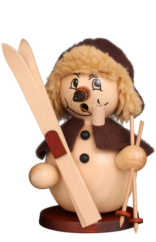 Christian Ulbricht Incense Burner - Smoker - Snowman Skier (Natural) 7.5