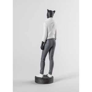 Lladro Panther Woman Figurine