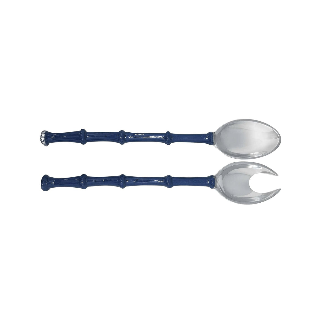 Mariposa Bamboo Blue Salad Servers