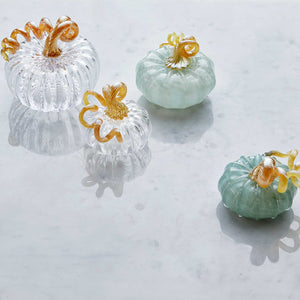 Mariposa Teal Glass Medium Pumpkin