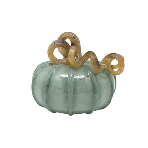 Mariposa Teal Glass Medium Pumpkin