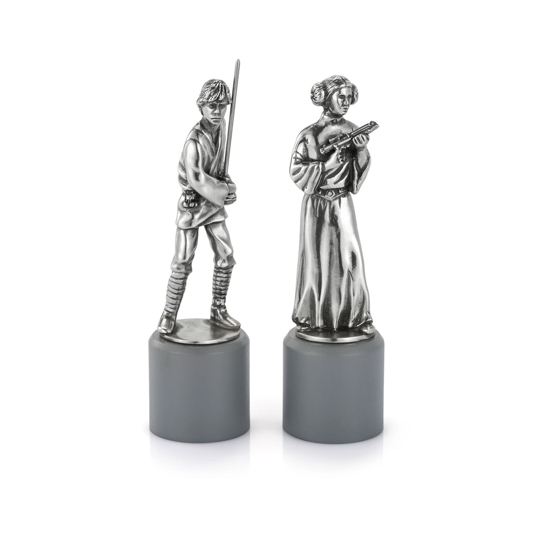 Royal Selangor Luke & Leia King & Queen Chess Piece Pair