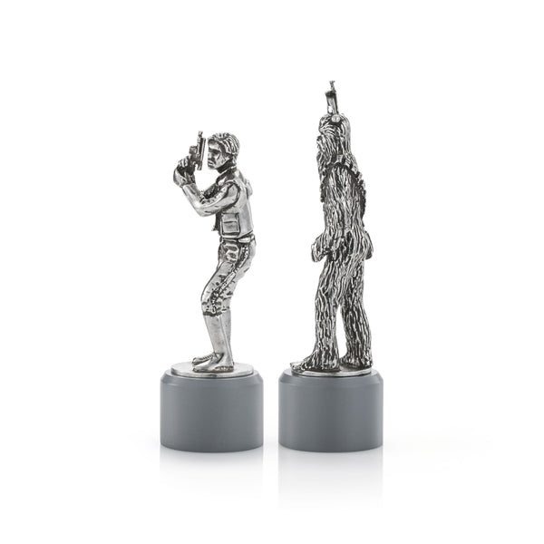 Load image into Gallery viewer, Royal Selangor Han Solo &amp; Chewbacca Bishop Chess Piece Pair
