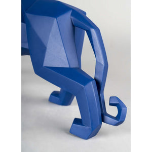 Lladro Panther Figurine - Blue Matte