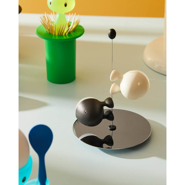 Load image into Gallery viewer, Alessi Lilliput Salt &amp; Pepper, Black &amp; White
