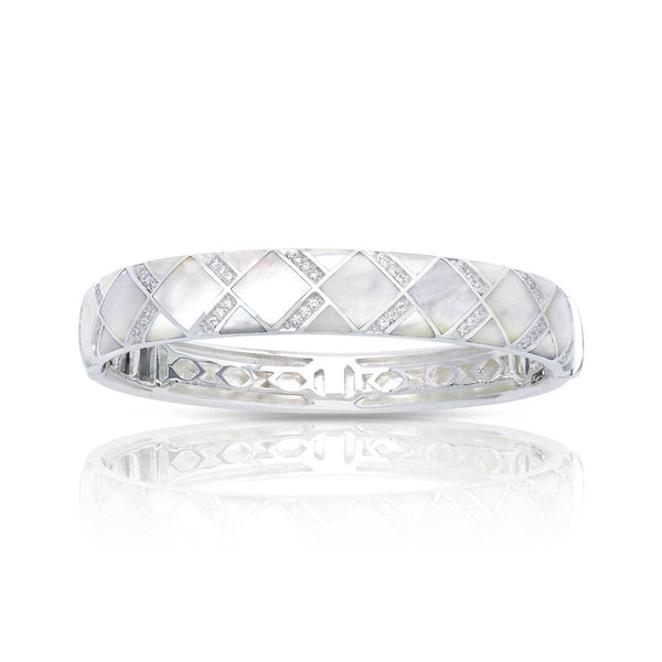Load image into Gallery viewer, Belle Etoile Echelon Bangle - White Mother-of-Pearl
