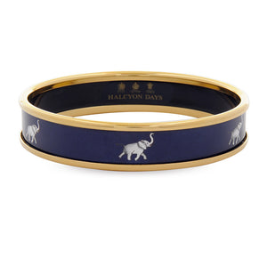 Halcyon Days "Grey Elephant on Navy" Bangle