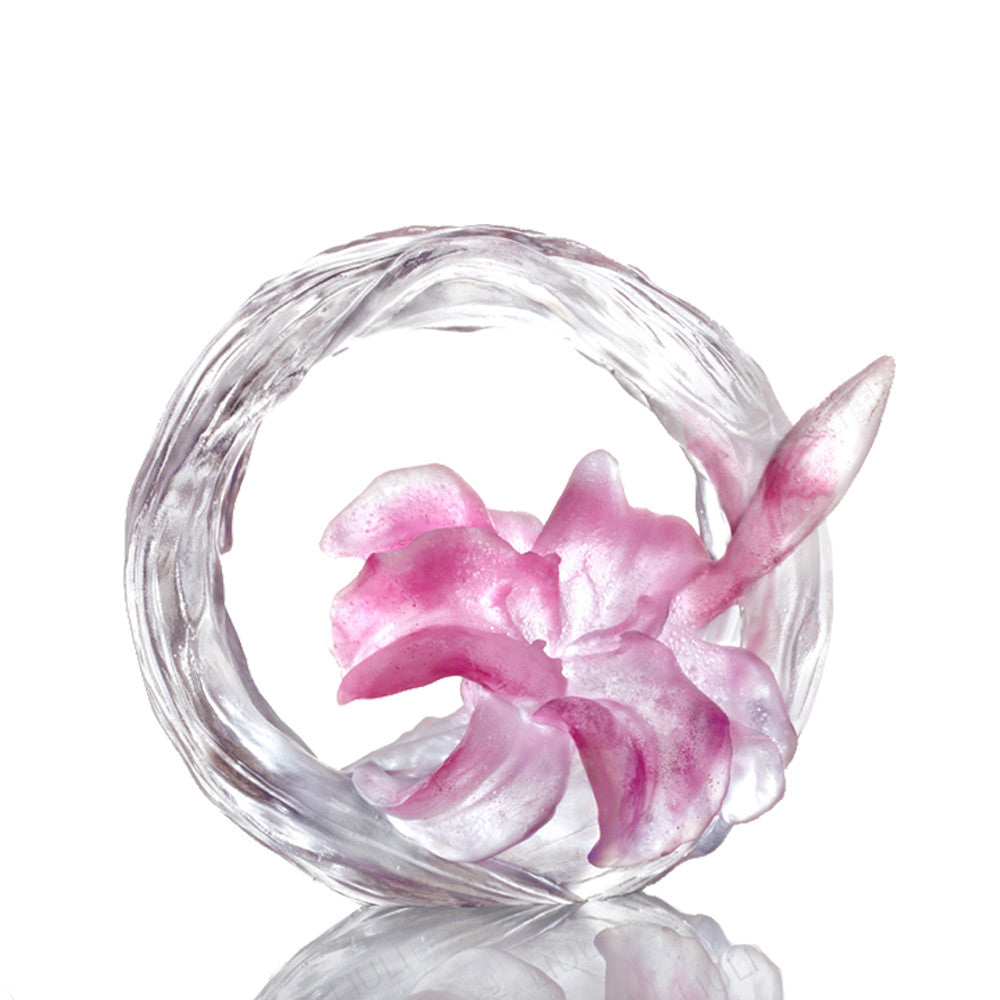 Liuli Crystal Flower Figurine, Bloom of a New World (Special Edition, Come with Display Base)