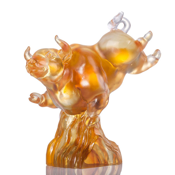 Load image into Gallery viewer, Liuli LIULI Year of the Ox Crystal Statue Peak
