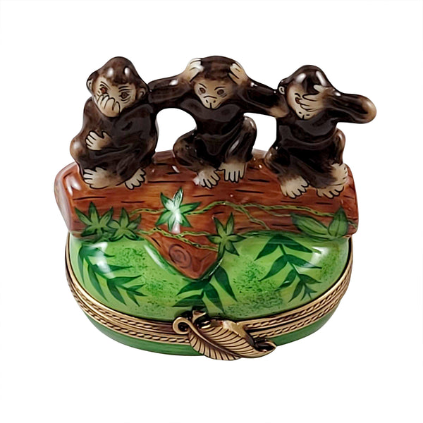 Load image into Gallery viewer, Rochard &quot;Three Wise Monkeys&quot; Limoges Box
