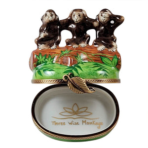 Rochard "Three Wise Monkeys" Limoges Box