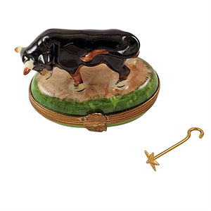 Rochard "Bull with Branding Iron" Limoges Box