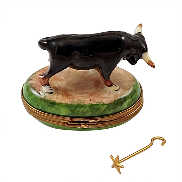 Load image into Gallery viewer, Rochard &quot;Bull with Branding Iron&quot; Limoges Box
