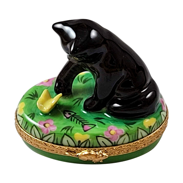 Load image into Gallery viewer, Rochard &quot;Black Cat with Butterfly&quot; Limoges Box
