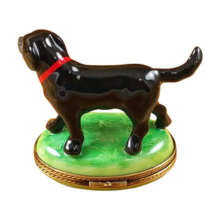 Rochard "Standing Black Labrador" Limoges Box