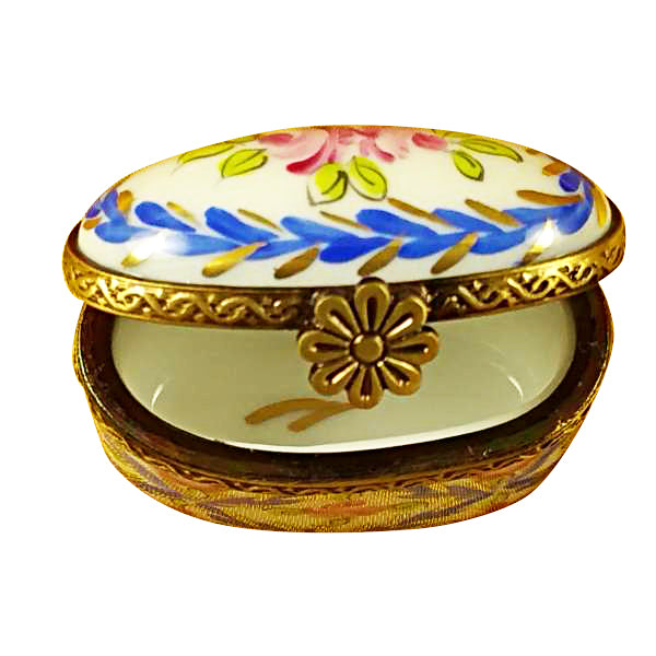 Load image into Gallery viewer, Rochard &quot;Tiny Blue Oval&quot; Limoges Box
