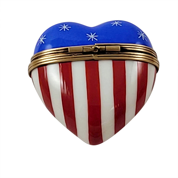 Load image into Gallery viewer, Rochard &quot;Heart American Flag&quot; Limoges Box
