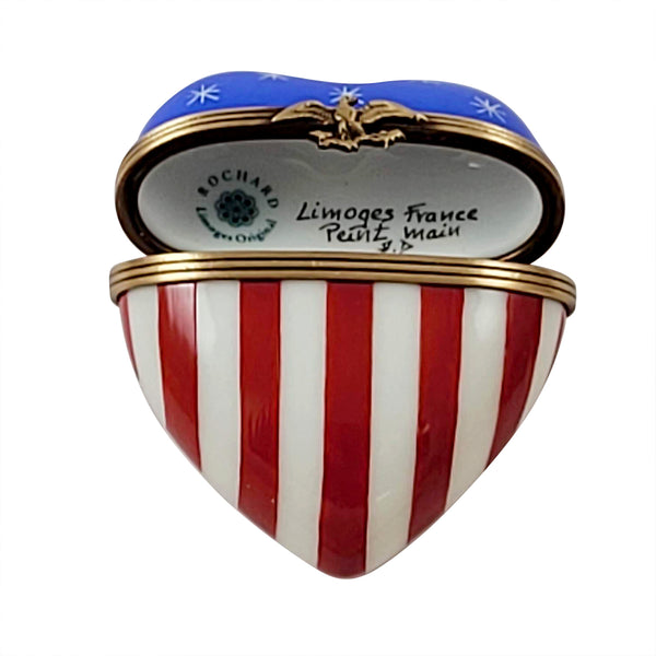 Load image into Gallery viewer, Rochard &quot;Heart American Flag&quot; Limoges Box
