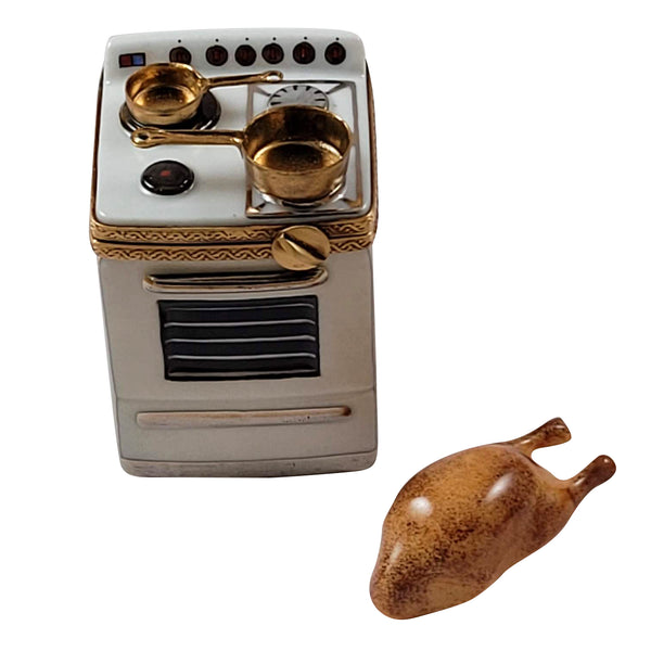 Load image into Gallery viewer, Rochard &quot;Stove with Pans and Chicken&quot; Limoges Box
