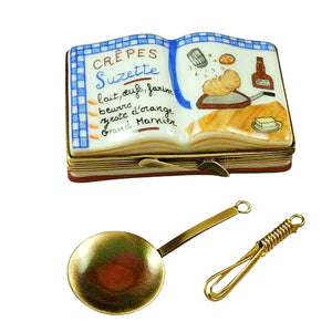 Rochard "Crepes Suzettes Cookbook with Whisk and Spoon" Limoges Box