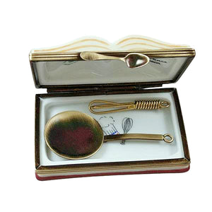 Rochard "Crepes Suzettes Cookbook with Whisk and Spoon" Limoges Box