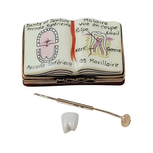 Rochard "Dentist Book with Removable Instrument and Tooth" Limoges Box