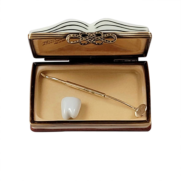 Load image into Gallery viewer, Rochard &quot;Dentist Book with Removable Instrument and Tooth&quot; Limoges Box
