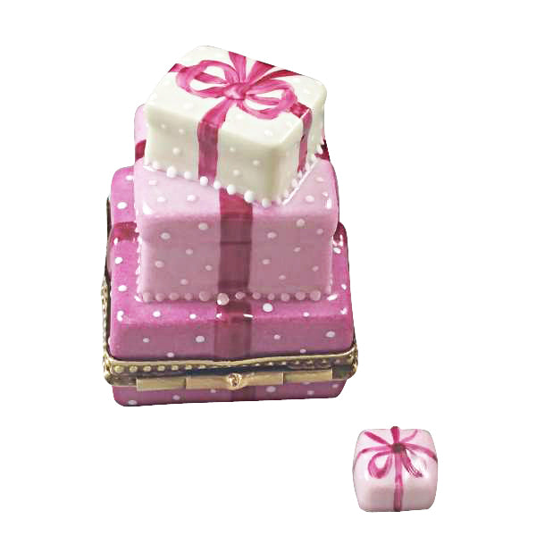 Load image into Gallery viewer, Rochard &quot;Pink Birthday Cake with Present&quot; Limoges Box
