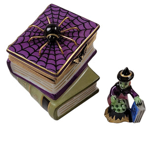 Rochard "Spell Books with Spider & Witch" Limoges Box