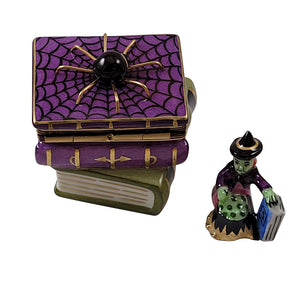 Rochard "Spell Books with Spider & Witch" Limoges Box