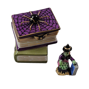 Rochard "Spell Books with Spider & Witch" Limoges Box