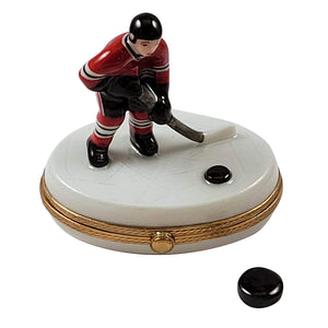 Rochard "Hockey Player with Removable Puck" Limoges Box