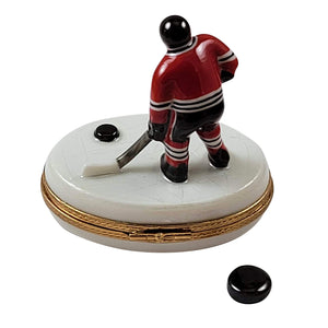 Rochard "Hockey Player with Removable Puck" Limoges Box