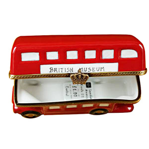 Rochard "London Double Decker Bus with Removable Ticket" Limoges Box