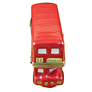 Rochard "London Double Decker Bus with Removable Ticket" Limoges Box