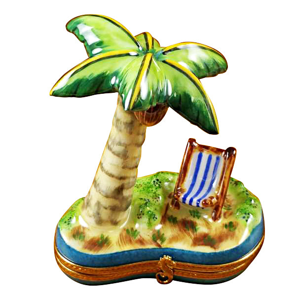 Load image into Gallery viewer, Rochard &quot;Palm Tree with Chair&quot; Limoges Box
